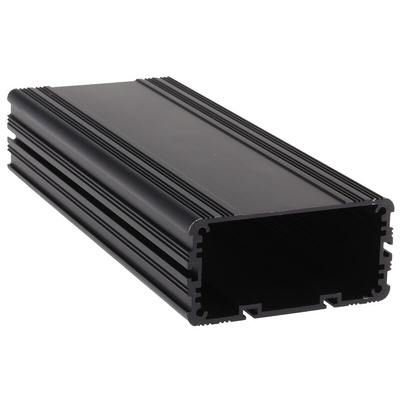 RS PRO Black Anodised Aluminium Instrument Case, 200 x 81.4 x 40mm