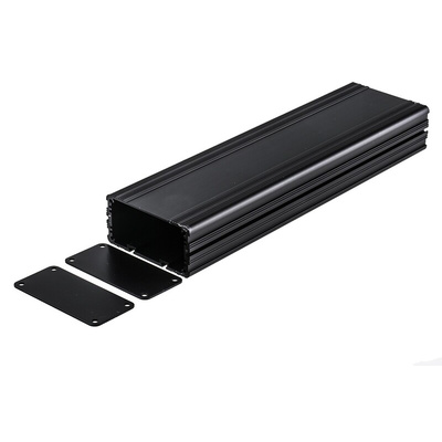 RS PRO Black Anodised Aluminium Instrument Case, 285 x 81.4 x 40mm
