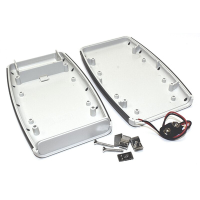 Hammond 1553 Series Grey ABS Handheld Enclosure, Integral Battery Compartment, IP54, 147.24 x 89 x 25mm