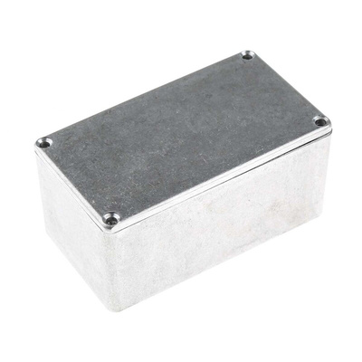 RS PRO Silver Die Cast Aluminium Enclosure, IP66, Silver Lid, 114.4 x 63.7 x 55.1mm
