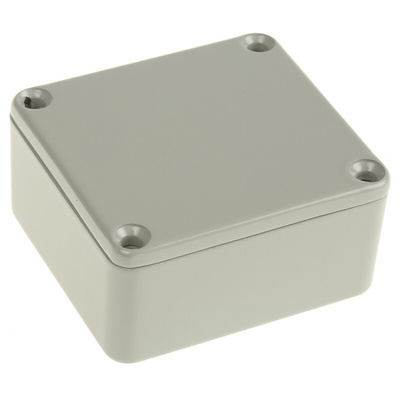 RS PRO Grey Die Cast Aluminium Enclosure, Grey Lid, 60 x 54.9 x 30mm