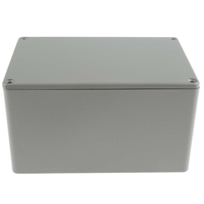 RS PRO Grey Die Cast Aluminium Enclosure, Grey Lid, 139.1 x 101.5 x 76.7mm