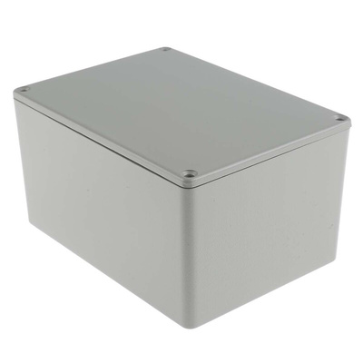 RS PRO Grey Die Cast Aluminium Enclosure, Grey Lid, 139.1 x 101.5 x 76.7mm
