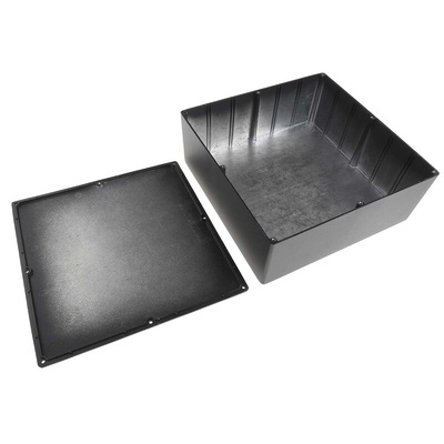 RS PRO Black Die Cast Aluminium Enclosure, Black Lid, 250 x 250 x 100mm
