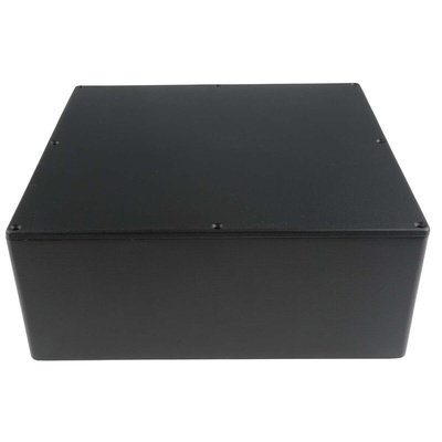 RS PRO Black Die Cast Aluminium Enclosure, Black Lid, 250 x 250 x 100mm