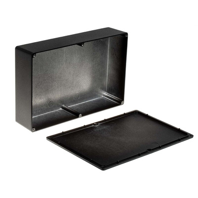 RS PRO Black Die Cast Aluminium Enclosure, Black Lid, 222.1 x 145.9 x 55.9mm