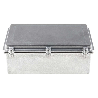 RS PRO Silver Die Cast Aluminium Enclosure, IP67, Silver Lid, 274 x 173 x 100mm