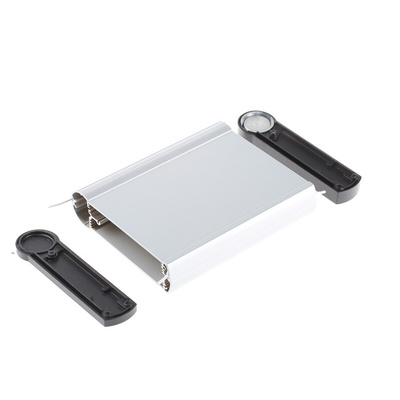 ROLEC mobilCASE Series Black, Silver Aluminium Handheld Enclosure, Integral Battery Compartment, Display Window, IP65,