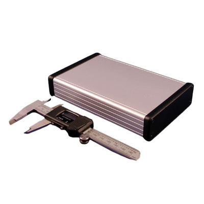 Hammond 1455 Silver Anodised Aluminium Enclosure, 160 x 106.13 x 33.63mm