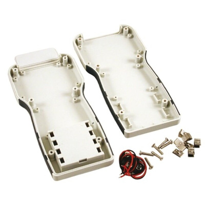 Hammond 1553 Series Grey Flame Retardant ABS Handheld Enclosure, Integral Battery Compartment, IP54, 210 x 100 x 32mm