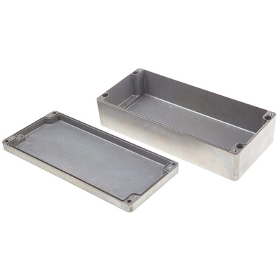 RS PRO Silver Die Cast Aluminium Enclosure, IP66, Silver Lid, 360 x 160 x 90mm