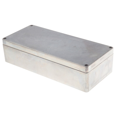 RS PRO Silver Die Cast Aluminium Enclosure, IP66, Silver Lid, 360 x 160 x 90mm