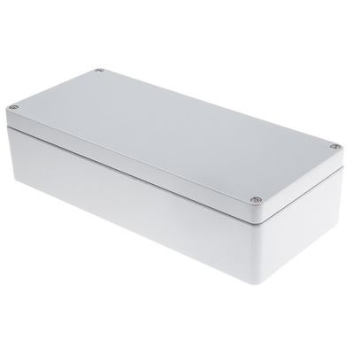 RS PRO Grey Die Cast Aluminium Enclosure, IP66, Grey Lid, 360 x 160 x 90mm