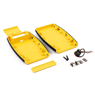 Hammond 1553 Series Yellow ABS Handheld Enclosure, Integral Battery Compartment, IP54, 147 x 89 x 25mm