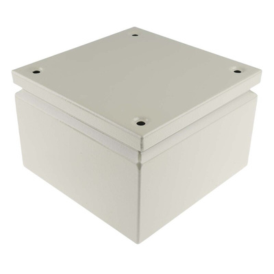 RS PRO Grey Steel Junction Box, IP66, 200 x 200 x 120mm