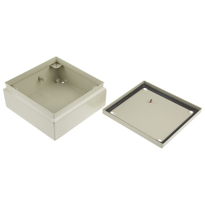 RS PRO Grey Steel Junction Box, IP66, 200 x 200 x 80mm