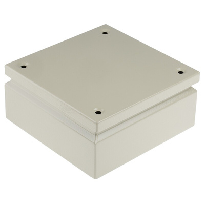 RS PRO Grey Steel Junction Box, IP66, 200 x 200 x 80mm