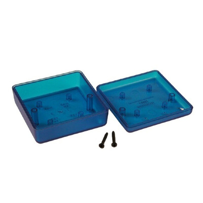 Hammond Transparent Blue ABS Instrument Case, 75 x 74 x 27mm