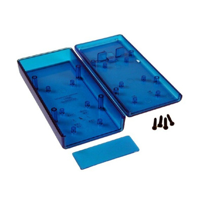 Hammond Transparent Blue ABS Instrument Case, 140 x 66 x 28mm