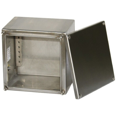 RS PRO Unpainted Stainless Steel Terminal Box, IP66, 300 x 120 x 300mm