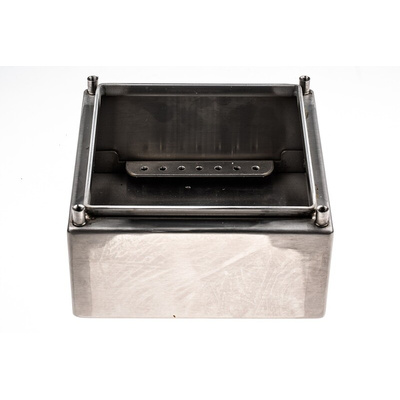 RS PRO Unpainted Stainless Steel Terminal Box, IP66, 150 x 80 x 150mm