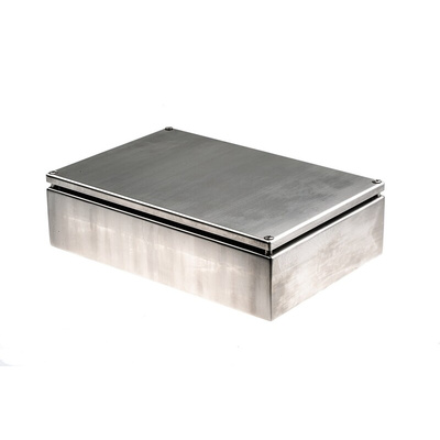 RS PRO Unpainted Stainless Steel Terminal Box, IP66, 300 x 150 x 80mm