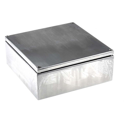 RS PRO Unpainted Stainless Steel Terminal Box, IP66, 200 x 200 x 80mm