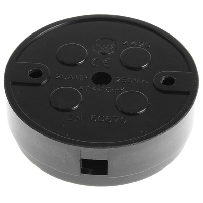 RS PRO Black Junction Box, 4 Terminals