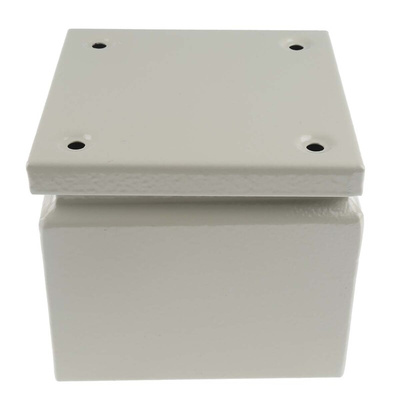 RS PRO Grey Steel Terminal Box, IP66, 150 x 150 x 120mm