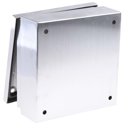 RS PRO Unpainted Stainless Steel Terminal Box, IP66, 200 x 200 x 80mm
