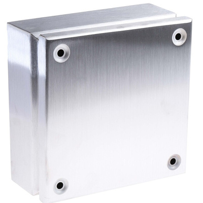 RS PRO Unpainted Stainless Steel Terminal Box, IP66, 200 x 200 x 80mm