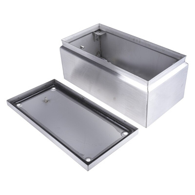 RS PRO Unpainted Stainless Steel Terminal Box, IP66, 300 x 150 x 120mm