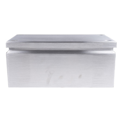 RS PRO Unpainted Stainless Steel Terminal Box, IP66, 300 x 150 x 120mm