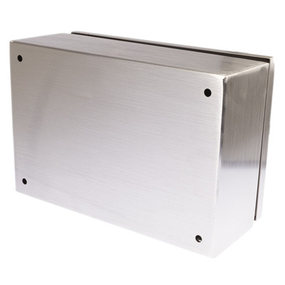 RS PRO Unpainted Stainless Steel Terminal Box, IP66, 300 x 200 x 120mm