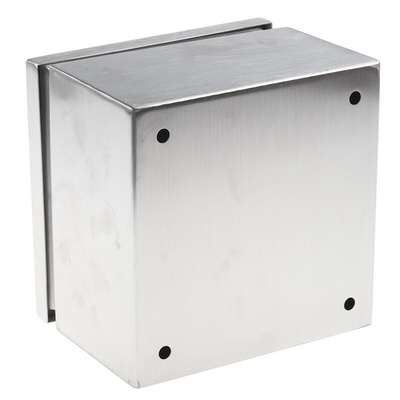 RS PRO Unpainted Stainless Steel Terminal Box, IP66, 175 x 175 x 120mm