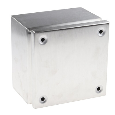 RS PRO Unpainted Stainless Steel Terminal Box, IP66, 175 x 175 x 120mm