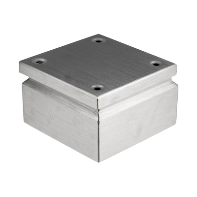 RS PRO Unpainted Stainless Steel Terminal Box, IP66, 150 x 150 x 80mm