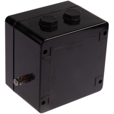 CE-TEK CEP Series Black Polyester Junction Box, IP66, 10 Terminals, ATEX, 122 x 120 x 90mm