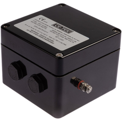 CE-TEK CEP Series Black Polyester Junction Box, IP66, 10 Terminals, ATEX, 122 x 120 x 90mm