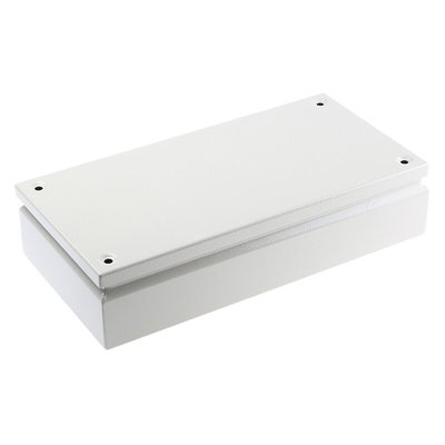 RS PRO Grey Steel Junction Box, IP66, 400 x 200 x 80mm