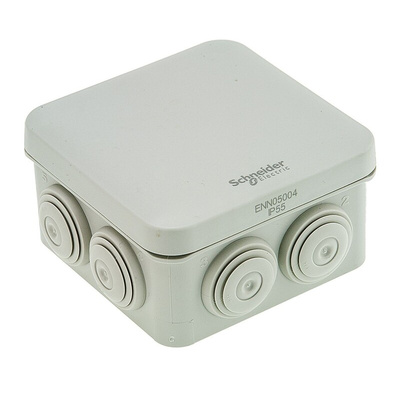 Schneider Electric Mureva Series Grey ABS Junction Box, IP55, 80 x 80 x 45mm