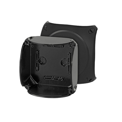HENSEL Black Polycarbonate Junction Box, IP66, IP67, 130 x 130 x 70mm