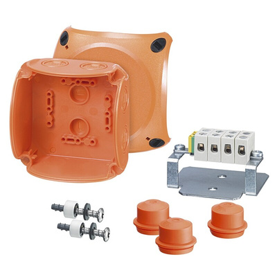 HENSEL Orange Polycarbonate Junction Box, IP65, IP66, 5 Terminals, 104 x 104 x 70mm