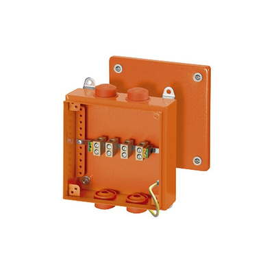 HENSEL Orange Steel Junction Box, IP66, 5 Terminals, 200 x 200 x 89mm
