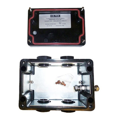 CE-TEK Black Junction Box, IP66, ATEX, 110 x 75 x 75mm