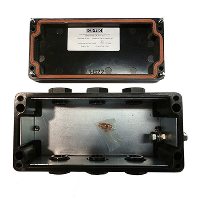 CE-TEK CEP Series Black Polyester Junction Box, IP66, ATEX, 75 x 160 x 75mm