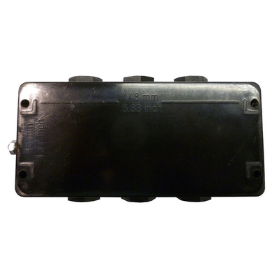 CE-TEK CEP Series Black Polyester Junction Box, IP66, ATEX, 75 x 160 x 75mm