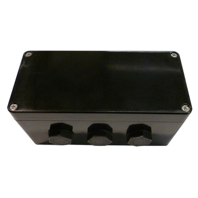 CE-TEK CEP Series Black Polyester Junction Box, IP66, ATEX, 75 x 160 x 75mm