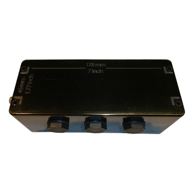 CE-TEK CEP Series Black Polyester Junction Box, IP66, ATEX, 75 x 190 x 75mm