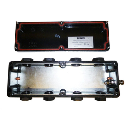 CE-TEK CEP Series Black Polyester Junction Box, IP66, ATEX, 75 x 230 x 55mm